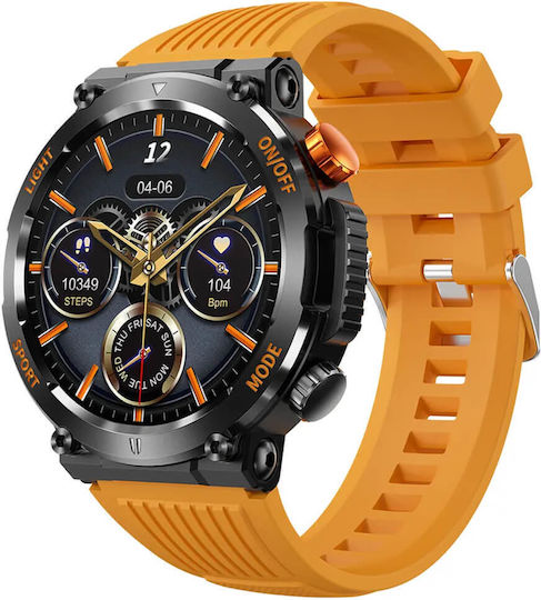 Microwear HT17 Smartwatch with Heart Rate Monitor (Orange) view 1