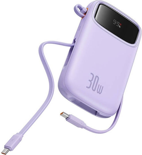 Baseus QPow 2 Power Bank 10000mAh 30W with USB-A Port and USB-C Port Purple view 6