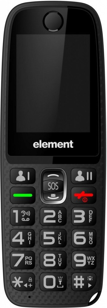 Element P032S Dual SIM Mobile with Buttons (English Menu) Black view 1