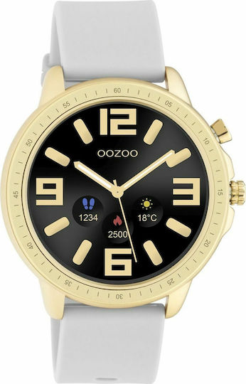 Oozoo Q00317 45mm Smartwatch with Heart Rate Monitor (Gold / Gray) view 1