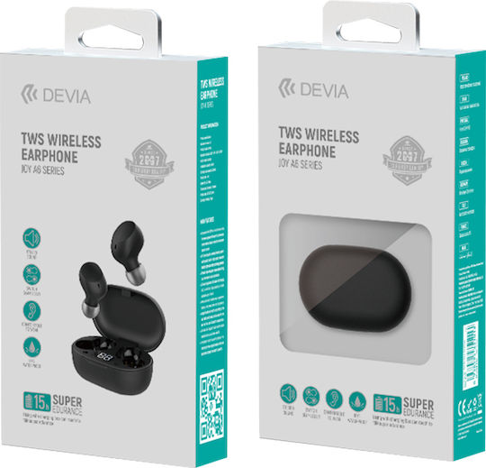 Devia Joy A6 Series In-ear Bluetooth Handsfree Earphones with Charging Case Black view 1