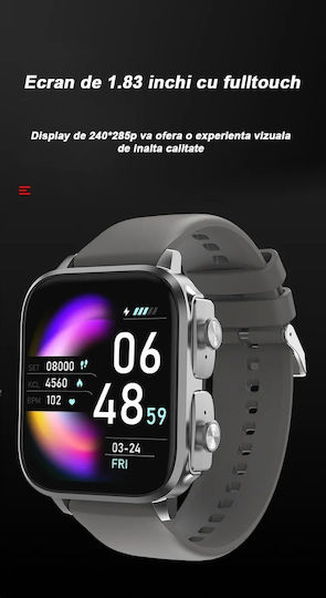 2in1 Smartwatch Bluetooth 5.0 Headphones Wireless Vichema Tech 1.83 Inch Display Ip66 Full Touch App Notifications Call Answering Selfie Function Fitness Monitoring Health Tracking view 6