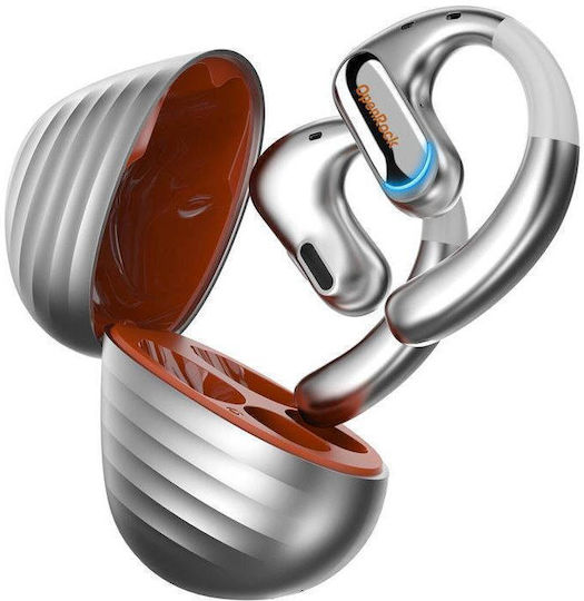 OneOdio OpenRock Pro Bone Conduction Bluetooth Handsfree Earphones with Sweat Resistance and Charging Case Silver view 4