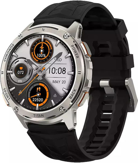 MaxCom FW110 Titan Chronos Titanium Smartwatch with SIM and Heart Rate Monitor (Silver) vue 4