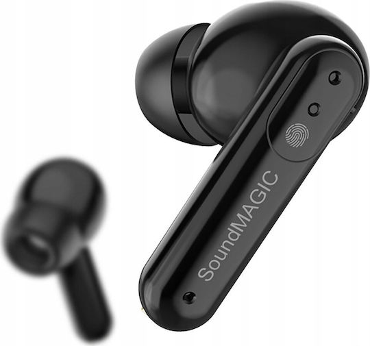 Soundmagic T80BT In-ear Bluetooth Handsfree Earphones with Sweat Resistance and Charging Case Black view 2