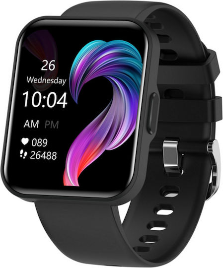 Smartwatch Fitness Bracelet Idealstore Easyapp 24 Sports Modes Fitness Tracker Gps Sports Tracking Heart Rate Blood Pressure Monitoring Weather Forecast Music Player Notifications Call Rejection Black Color view 1
