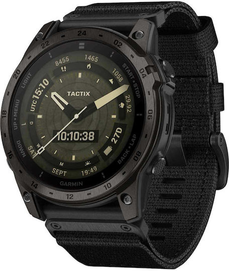 Garmin Tactix 7 AMOLED Edition Titanium Waterproof Smartwatch with Heart Rate Monitor (Nylon and Silicone Black) view 2