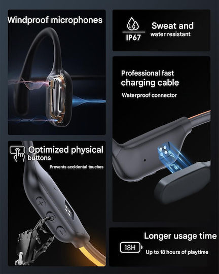 Bone Conduction Bluetooth Handsfree Headphones with Sweat Resistance view 6
