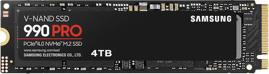Samsung 990 Pro SSD 4TB M.2 Type with PCI Express 4.0 Connection and Heatsink PS5 Compatible MZ-V9P4T0BW