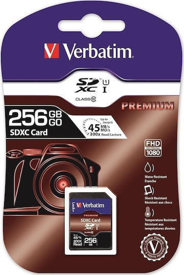 Verbatim Premium SDXC 256GB Class 10 U1 UHS-I view 1