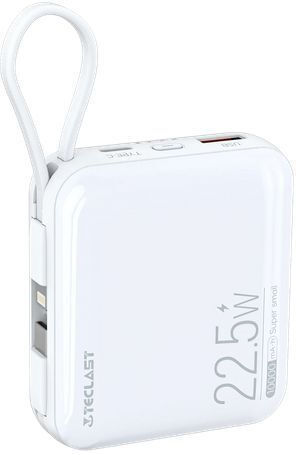 Teclast M10 Pro Power Bank 10000mAh 22.5W with USB-A Port and USB-C Power Delivery Port White