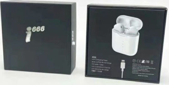 i666 Earbud Bluetooth Handsfree Earphones with Charging Case White view 6