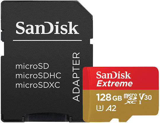 Sandisk Extreme microSDXC 128GB U3 V30 A2 UHS-I 190MB/s with Adapter view 6