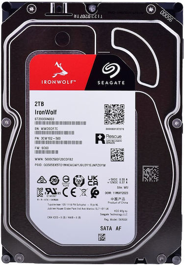 Seagate Ironwolf 2TB HDD Hard Drive 3.5" SATA III 5900rpm with 256MB Cache for NAS ST2000VN003 view 7
