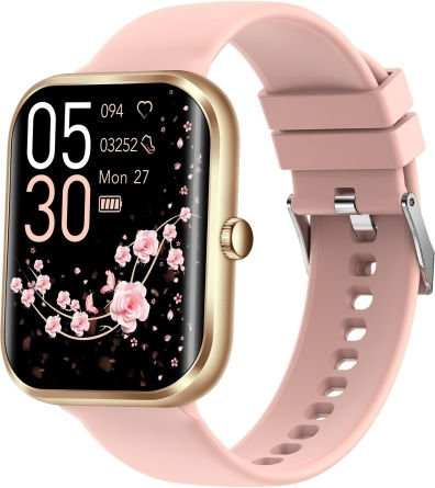 Ak58 1.96 Inch Screen Bluetooth Smart Watch Silicone Band Support Health Monitoring & 100+ Sports Modes Gold
