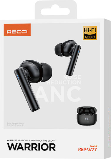 Recci Warrior TWS In-ear Bluetooth Handsfree Earphones with Charging Case Black view 6