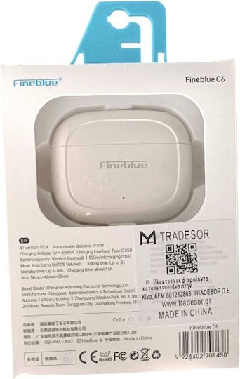 Fineblue C6 In-ear Bluetooth Handsfree Earphones with Charging Case White view 2
