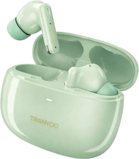 Tranyoo T-M2 In-ear Bluetooth Handsfree Earphones with Sweat Resistance and Charging Case Green