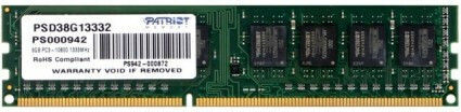 Patriot PSD38G13332 DDR3 with Module 1x8GB and Speed 1333 for Desktop PSD38G13332 view 3
