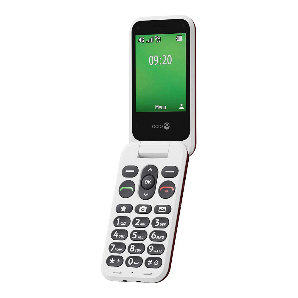 Doro Leva E22 Single SIM Mobile Phone with Buttons Red White görünüm 4