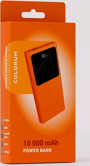 Colorum Power Bank 10000mAh 22.5W with 2 USB-A Ports and USB-C Port xOrange view 3