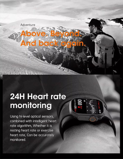 S8 Ultra 49mm Smartwatch with Heart Rate Monitor (Black) view 6