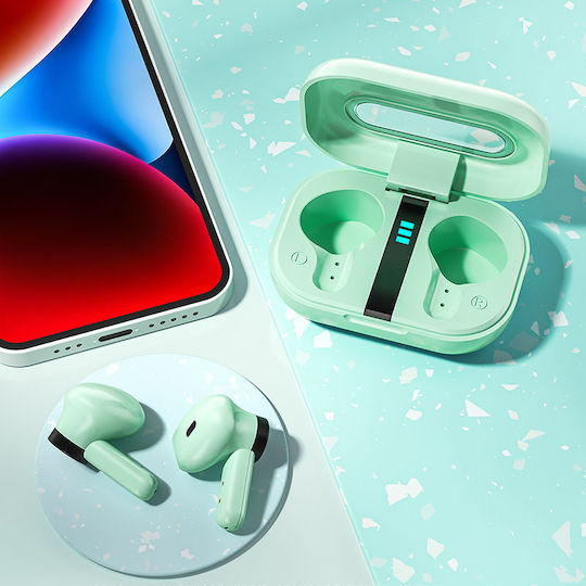 WK Va06 Earbud Bluetooth Handsfree Earphones with Charging Case Green view 7