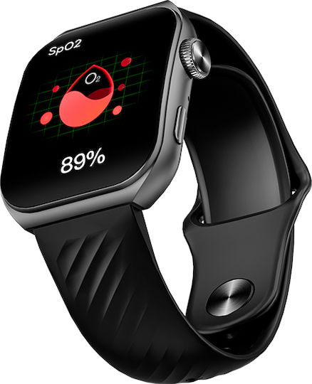 QCY GS S5 Aluminium Smartwatch with eSIM and Heart Rate Monitor (Black) view 3