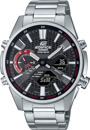Casio ECB-S100D-1AEF Stainless Steel 50mm Waterproof Smartwatch (Silver)