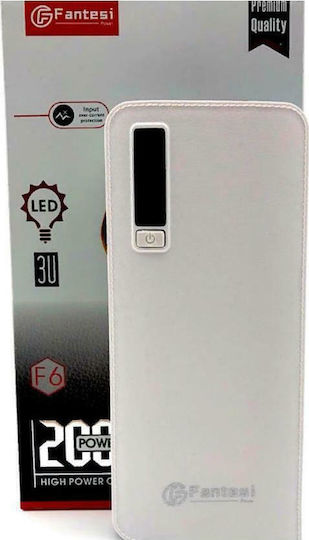 Fantesi F6 Power Bank 20000mAh with 3 USB-A Ports White
