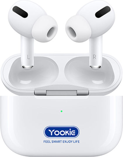 Yookie YKS17 In-ear Bluetooth Handsfree Earphones with Charging Case White view 2