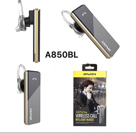 Awei A850BL Earbud Bluetooth Handsfree Earphone Black / Gold view 3