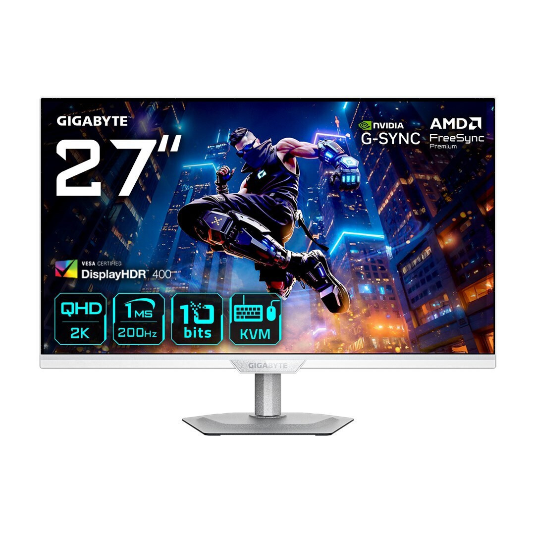 Gigabyte M27Q2 QD ICE IPS HDR Monitor 27" QHD 2560x1440 200Hz with 1ms GTG Response Time White view 4
