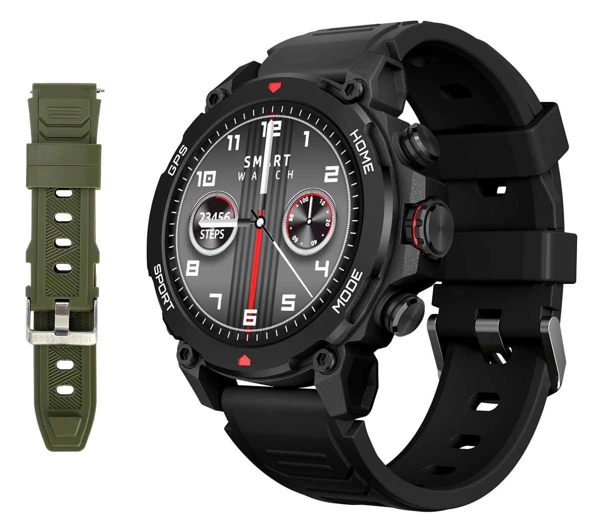 INTIME G6 Titanium 53mm Smartwatch with Heart Rate Monitor (Black) view 1