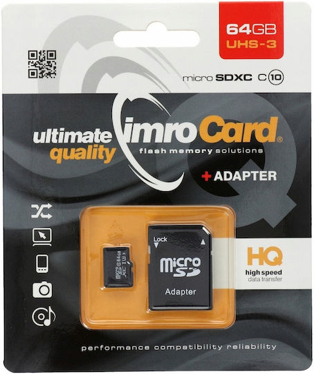 IMRO UHS Class10 + microSDXC 64GB U3 UHS-III With Adapter