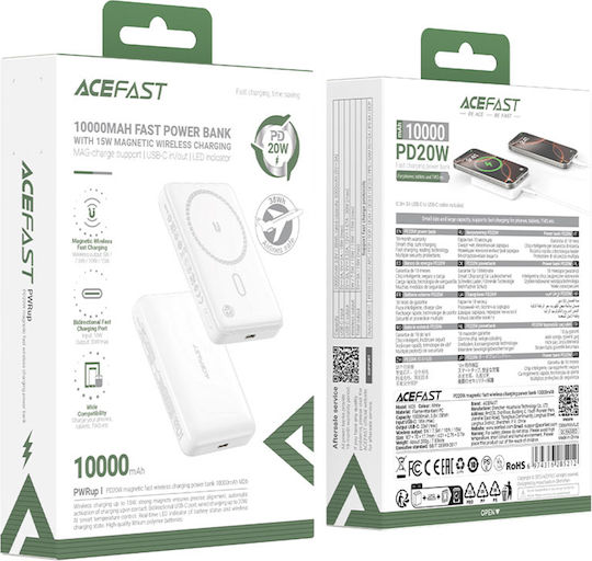 Acefast M26 MagSafe Power Bank 10000mAh 20W with USB-C Port White vue 7
