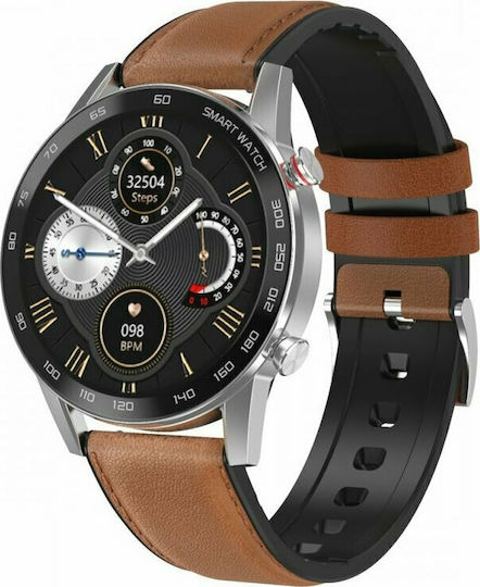 Oromed Smart Fit 4 45mm Smartwatch with Heart Rate Monitor (Black / Brown) vue 3