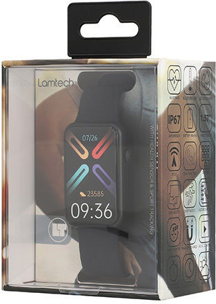Lamtech LAM113508 Aluminium Smartwatch with Heart Rate Monitor (Black) view 5