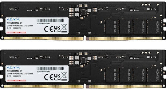Adata DDR5 32GB RAM with 2x16GB Modules and Speed 5600 for Desktop AD5U560016G-DT view 1