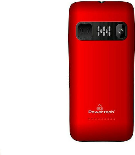 Powertech Sentry Eco Dual SIM Mobile with Large Buttons (Greek Menu) Red view 6
