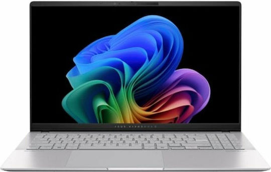 Asus Vivobook S 15 OLED S5507QA-MA012W 15.6" 120Hz (Snapdragon-X Plus X1P-42-100/16GB/512GB SSD/W11 Home) Cool Silver (ES Keyboard)
