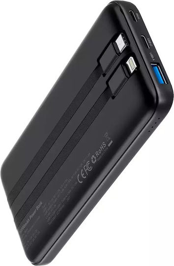 Choetech B654 Power Bank 10000mAh 22.5W with USB-A Port and USB-C Port Black