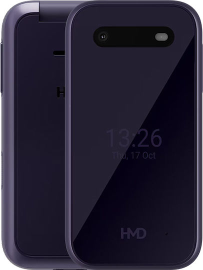 HMD 2660 Flip Dual SIM Mobile with Large Buttons (Greek) Purple view 2