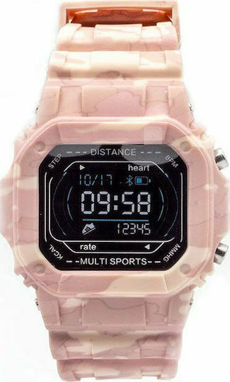 SQR I2 Smartwatch with Heart Rate Monitor (Pink Camo) view 3