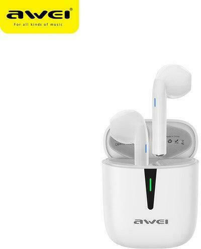 Awei T21 Earbud Bluetooth Handsfree Earphones with Sweat Resistance and Charging Case White vue 2