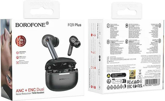 Borofone FQ9 Plus In-ear Bluetooth Handsfree Earphones with Charging Case Black view 4