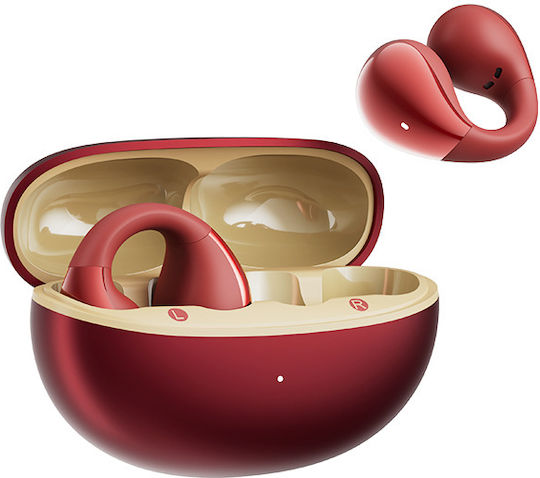 QCY Crossky C30S Open Ear Bluetooth Handsfree Earphones with Sweat Resistance and Charging Case Red view 3