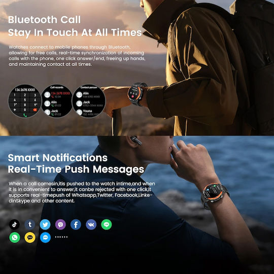 Valdus VL10 Smartwatch with Heart Rate Monitor (Black) view 9