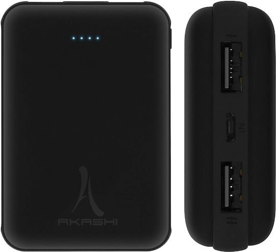 Akashi ALTPB10COMPBL Power Bank 10000mAh 18W with 2 USB-A Ports and USB-C Port Black