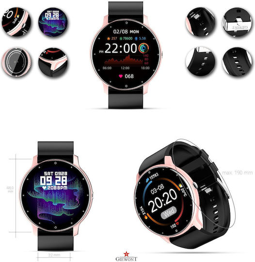 Giewont 120-3 Smartwatch with Heart Rate Monitor (Black) view 4